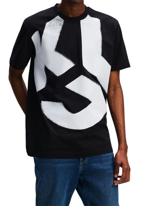 T-shirt uomo nera in cotone Karl Lagerfeld jeans | A1M17045999